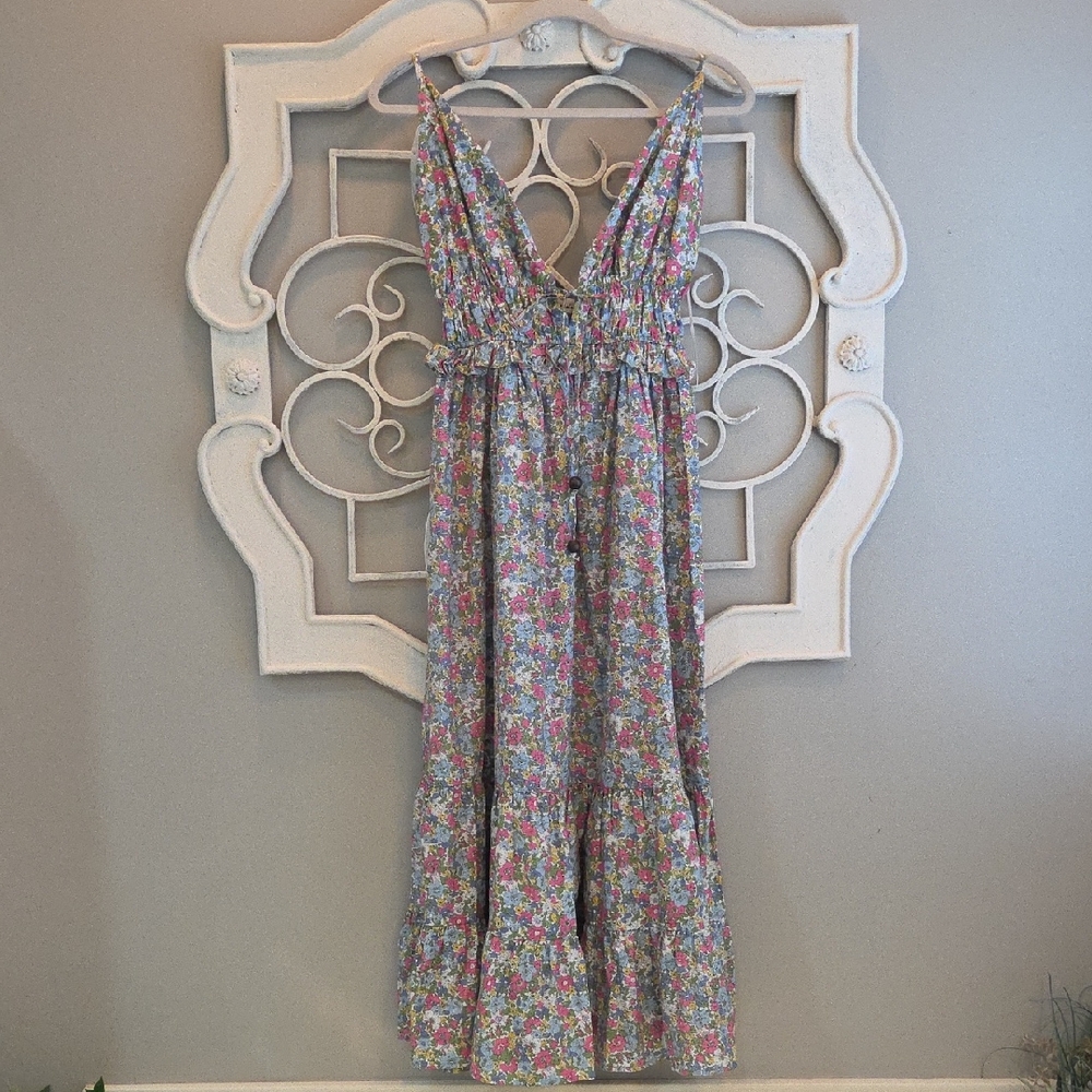 Floral Maxi Dress with Ruffle Hem (70)